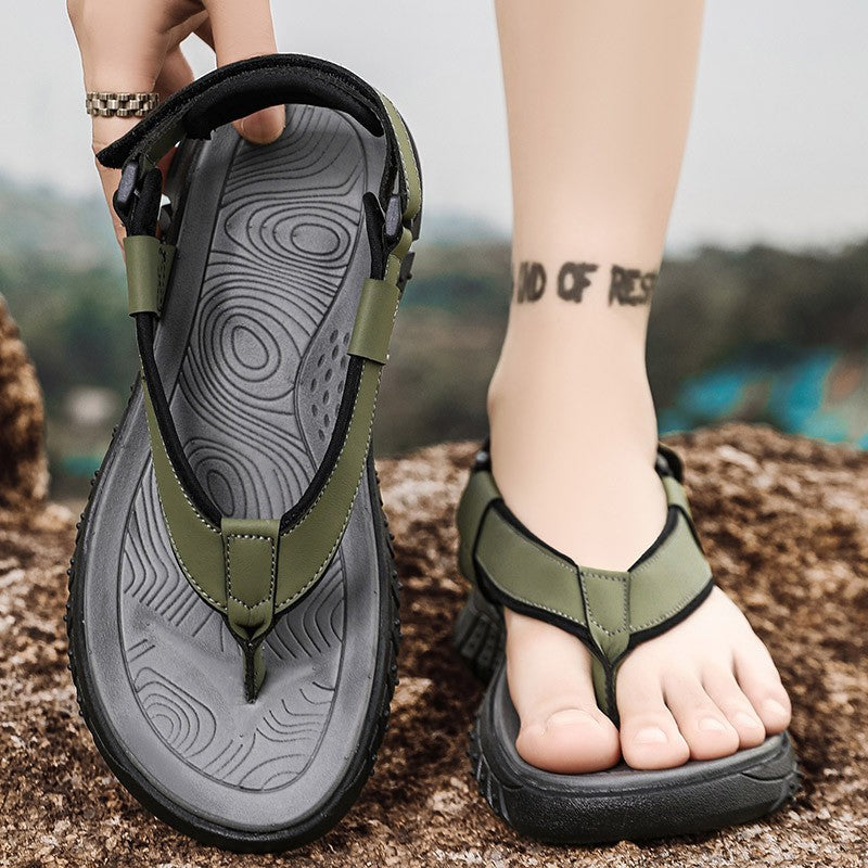 Men's simple casual sandals summer outdoor anti slip wear-resisting comfort beach shoes breathable fashion male walking slippers