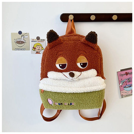 Disney Nick & Judy Backpack Cute Cartoon Plush Backpack Ultra Lightweight Large Capacity Doll Bag for Students Kids Gift