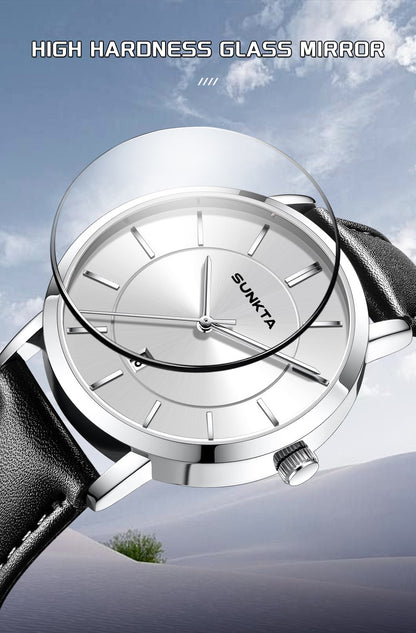 LIGE Sunkta Man Watch Fashion Luxury Waterproof Ultra Thin Date Casual Clock Leather Classic Quartz Watches for Men Reloj Hombre