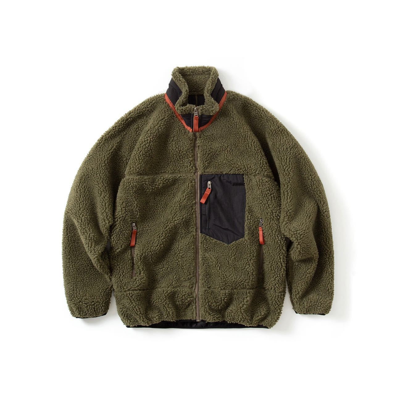 Pata Outdoor Windproof Hiking Fleece Jacket Imitation Lamb Wool Stand Collar Zipper Fleece Jacket Polar Fleece Warm Couple Coat