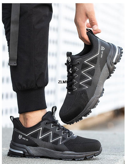 Anti-smash Safety Shoes Men Steel Toe Sneakers Puncture Proof Breathable Work Boots Man Fashion Construction Protective Footwear
