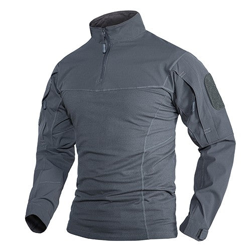 TACVASEN 1/4 Zipper Ripstops T-shirts With Zipper Pockets Mens Long Sleeve T-shirts Outdoor Hiking Tees Tops Pullover Workout