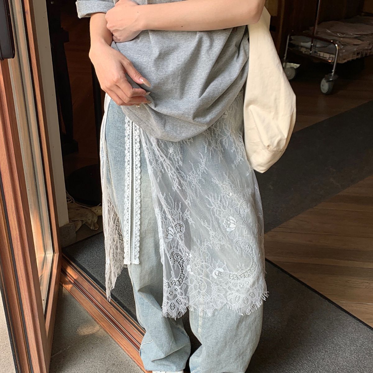 Midi Skirts Women Lace Drawstring Design Elegant Korean Style Spring Summer A-line High Waist Irregular Side Slit Fashion Street