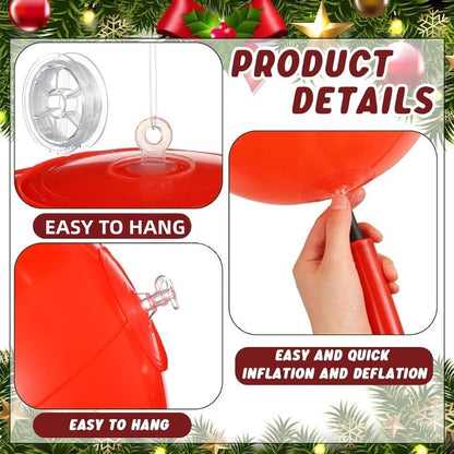 32 Inch Giant PVC Inflatable Christmas Ball Ornaments Outdoor Large Xmas Blow Ball Decorations for Christmas Party Ornaments