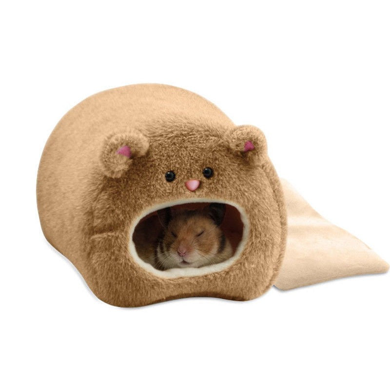 Hamster Macio Quente Cama Rato Rede Porco Esquilo Inverno Brinquedo para Animais de Estimação Gaiola de Hamster Casa Ninho Suspenso+Tapete Casa Cama Animal Ratos Ninho de Rato