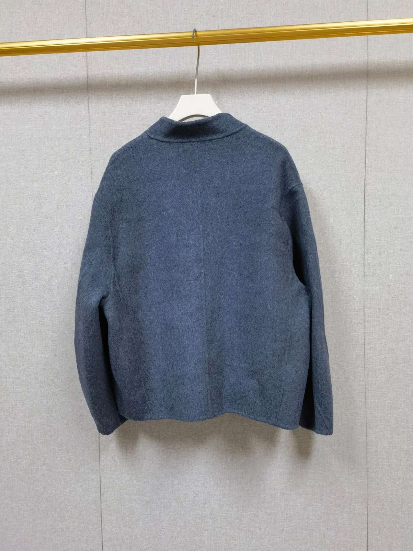 2025 Autumn Winter Fashion Women 3 Colors Single Breasted Stand Collar Coat Lady Double Sided Woolen Jacket