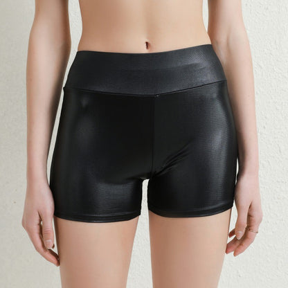 Women Faux Leather Shorts High Waist Push Up Black Short Joggers Sports Fitness Womens Sexy Slim Shorts Spodenki Damskie New