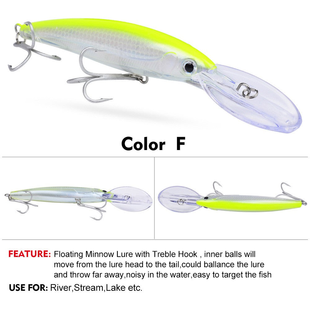 Isca Artificial Flutuante Minnow 32g 50g 75g Isca de Pesca Longa Arremesso Água Salgada Robalo Iscas Duras Minnow para Pesca de Robalo