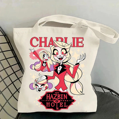 Popular Hazbin Hotel Vox Canvas Bag Shopping Tote Bag Shopper Bag for Fans Gift Latest Model Fashion Bag Derpy Merch Canvas Bag