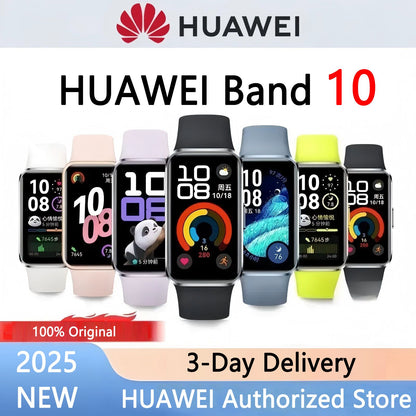 2025 NOVO Smartwatch HUAWEI Band 10 Original Compatível com IOS e Android, Monitoramento do Sono, Monitor de Saúde, 14 dias de bateria