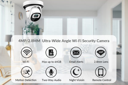 4MP IP Wifi Camera Wi-Fi 2MP 1080P Surveillance Camera Indoor Home Two Way Audio Wireless Security Camara 2.8mm Video CamHi Cam