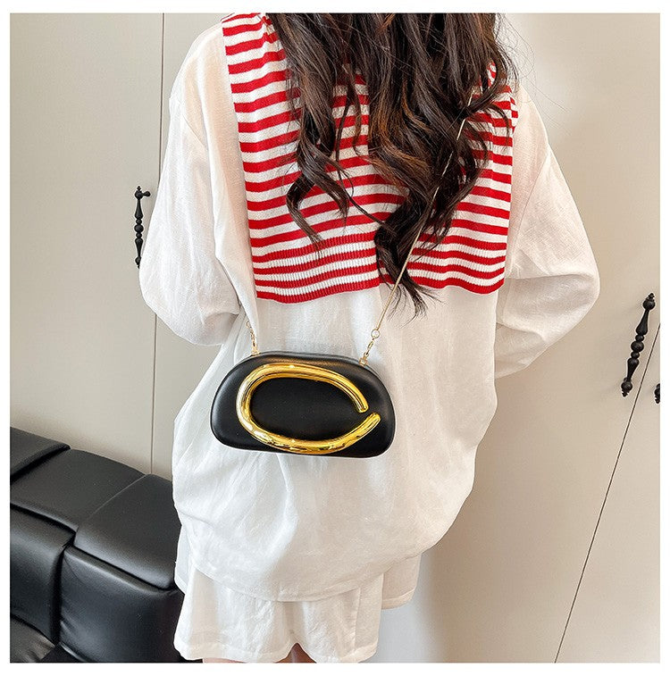 Women's Shoulder Bag, Crossbody Evening Clutch, Chain Design Handbag Purse, Stylish Ladies' Accessory for Parties & Events