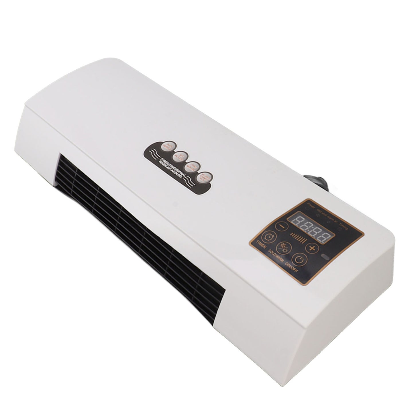 Ventilador Quente de Ar Condicionado de Parede, Controle Remoto de 10m, Aquecedor de Ar Condicionado de 1800W para Quarto