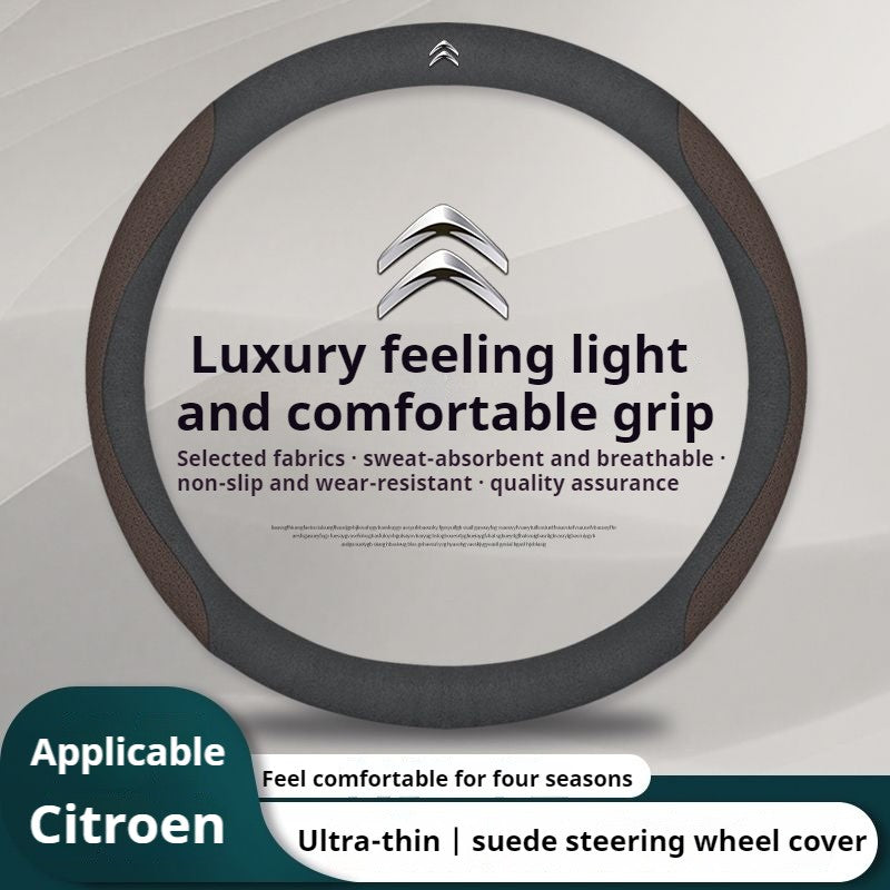 Capa de Volante de Couro para Carro Citroen C1 C2 C3 C4 C5 C6 C4L VTS Berlingo Picasso Aircross Sega Ely See C3-XR Acessórios
