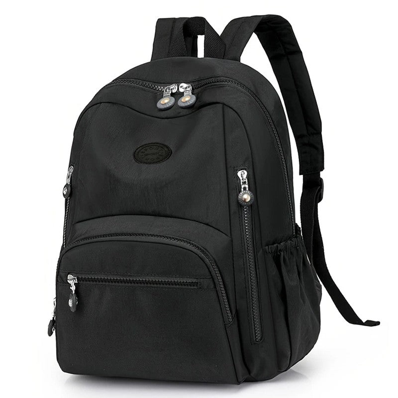 Mochila escolar de cor neutra para homens e mulheres, mochila de ombro duplo, mochila de viagem e para o dia a dia, mochila com design simples