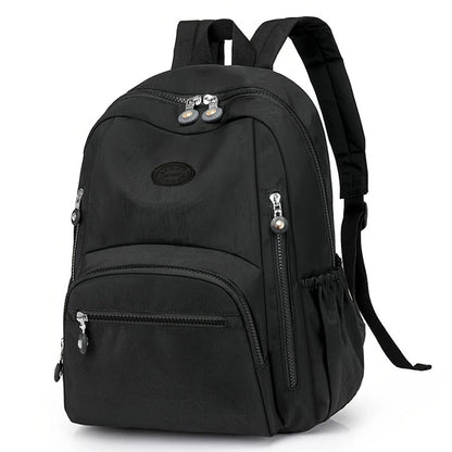 Mochila escolar de cor neutra para homens e mulheres, mochila de ombro duplo, mochila de viagem e para o dia a dia, mochila com design simples