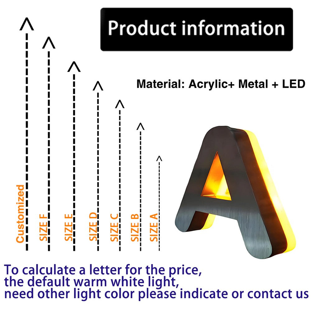 Luminous Letters Custom Logo Led Acrylic Signs Business Light Letter Advertising Luxury Brand Metal Sign Neon Wall Signboard 3d