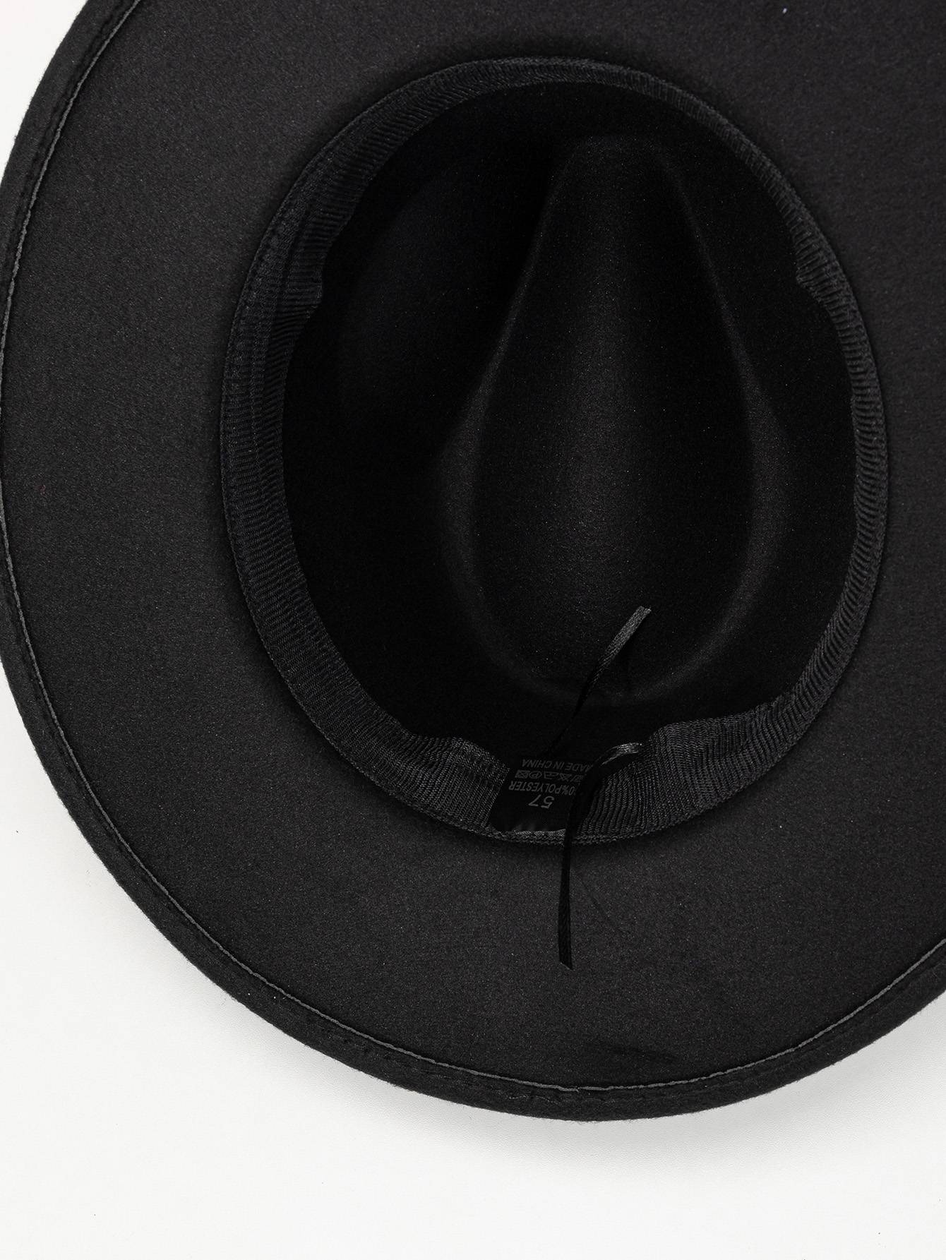 Autumn and winter men and women's new large brimmed hats, fashionable woolen jazz hats, English style top hats