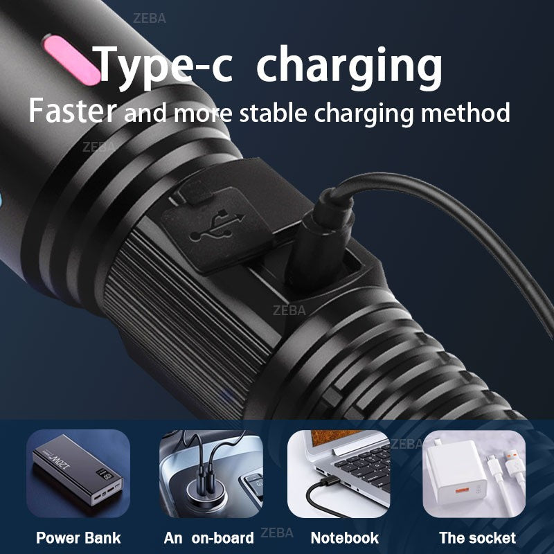 60000000LM Most Powerful Led Flashlight 3500M Long Range Torch High Power Led Flashlights Rechargeable Strong Tactical Lantern