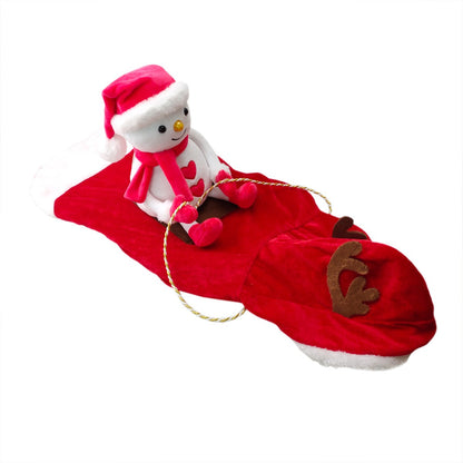 Melhor Presente de Natal Fantasia Divertida de Papai Noel Montando Cão Traje Festivo para Animais de Estimação para Fotografia Estilo Rena Roupa de Papai Noel com S-3XL