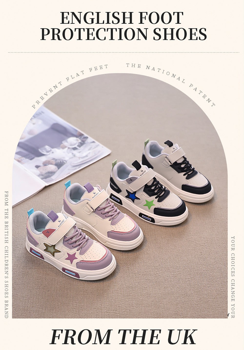 PU Leather Sport Shoes For Children 2025 Trend Fashion Teenager Girl's Sneakers Anti-slippery Kid's Tennis Shoes Running Shoes