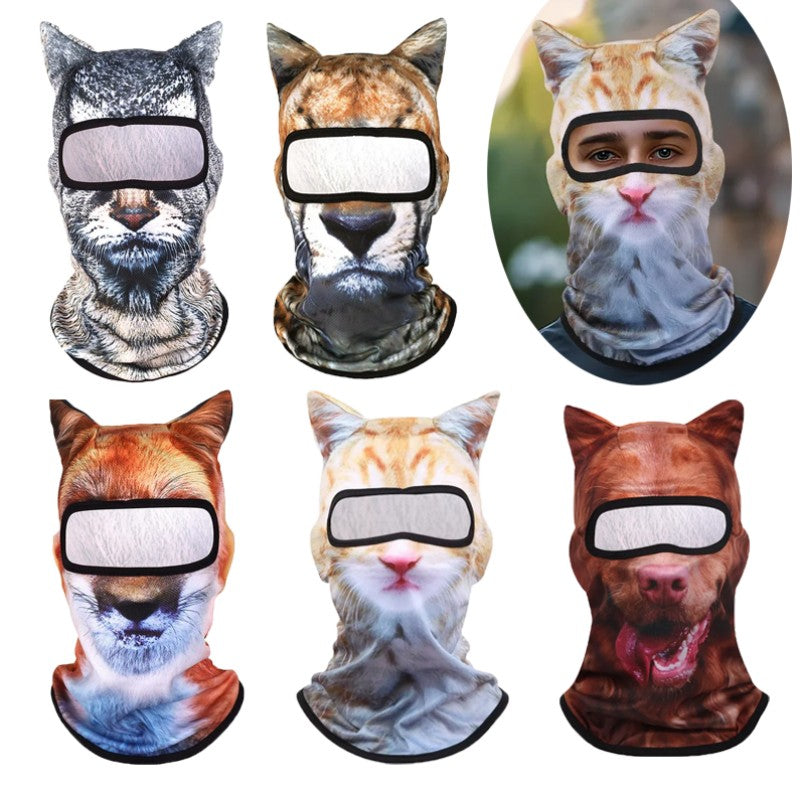 3D Cat Mask Dog Tiger Cosplay Balaclava Motorcycle Full Face Hood Mask Skiing Hat Helmet Cute Headgear Hat Halloween Party Masks