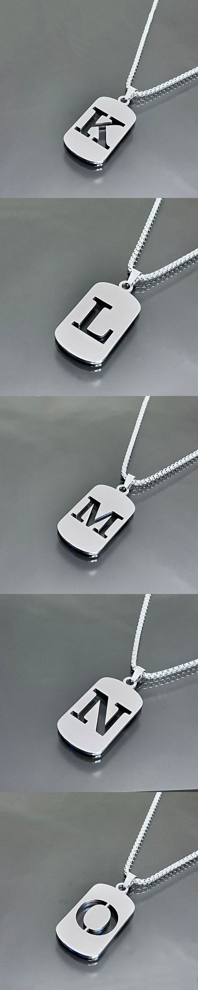 Colares de pingente de aço inoxidável com letra inicial A-Z da moda punk para homens e mulheres, atacado, joias, colar, joias góticas