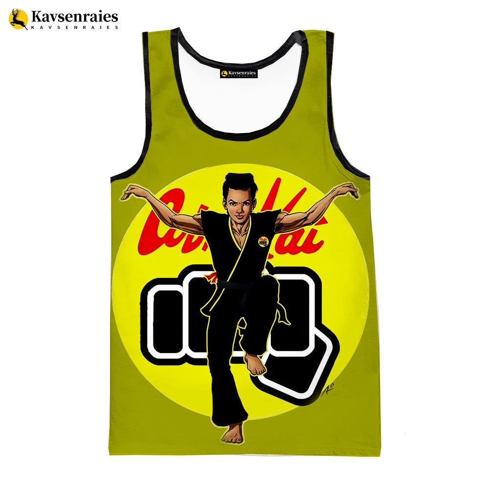 Cobra Kai 3D Print Tank Tops Men Women Summer Fashion Casual Sleeveless Shirts Hip Hop Streetwear Oversized Tops Men's Clothing