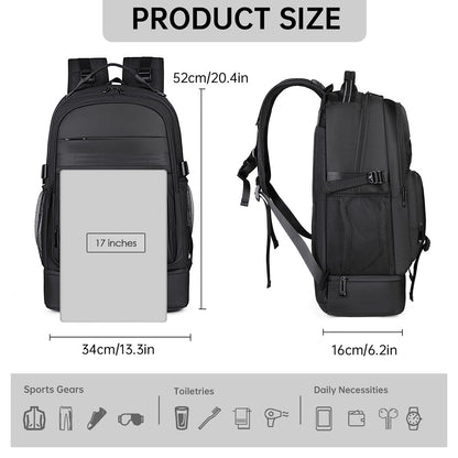 Business Backpack for Men, Simple, Large Capacity, Multifunctional, 17.3inch Laptop Backpack, Student Fashion, Business Trip Travel Bag, Sports