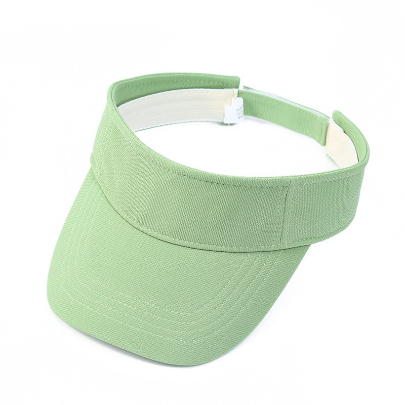 Men Women's Summer Sun Visor Hats Empty Top Solid Cotton Outdoor Sports Beach UV Protection Caps