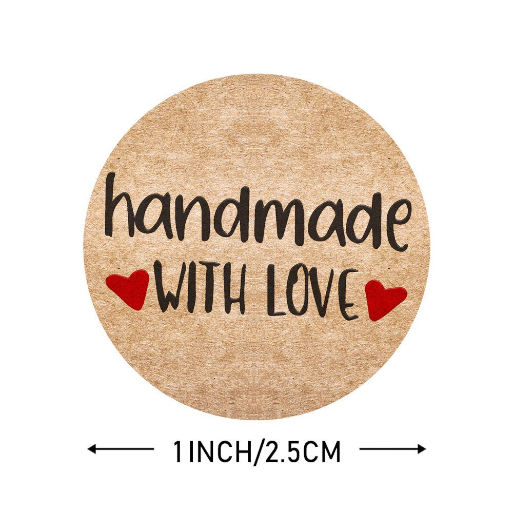 100-500pcs Vintage Kraft Paper Stickers Scrapbook Gift Stationery Label Stickers Handmade With Love Thank You For The Stickers