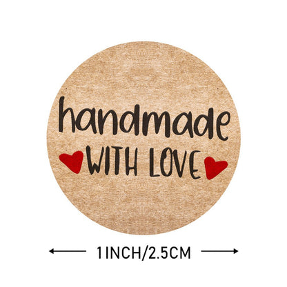 100-500pcs Vintage Kraft Paper Stickers Scrapbook Gift Stationery Label Stickers Handmade With Love Thank You For The Stickers