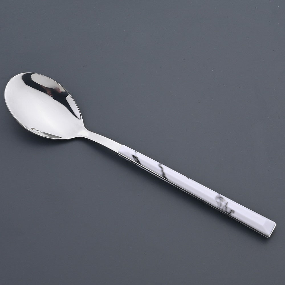 Conjunto de Talheres 30 Peças Aço Inoxidável Imitação Mármore Garfo Colher Faca Jantar Cozinha Louça Utensílios de Mesa Conjunto