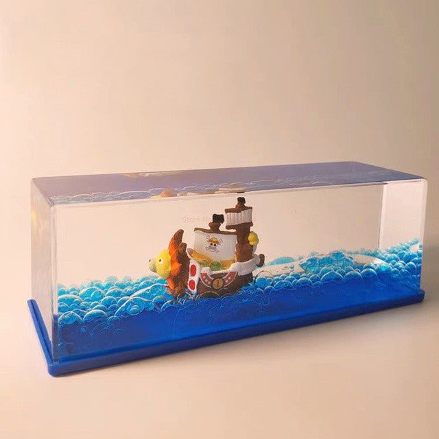 Garrafa Flutuante Feliz One Piece Thousand Sunny Barco Garrafa Flutuante Líquida Navio 3D Em Garrafa Barco Go Merry Decoração de Casa Presente Infantil
