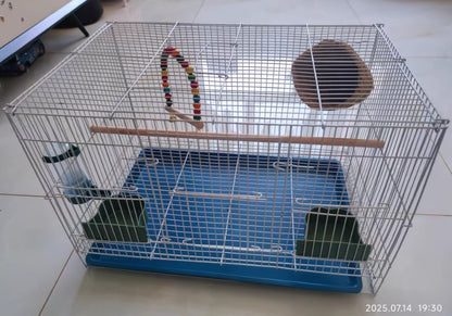 Gaiola para pássaros grande dobrável papagaio canários visualização reprodução antiferrugem metal pet gaiola ninho decoração com bandeja alimentador suporte de brincar viga