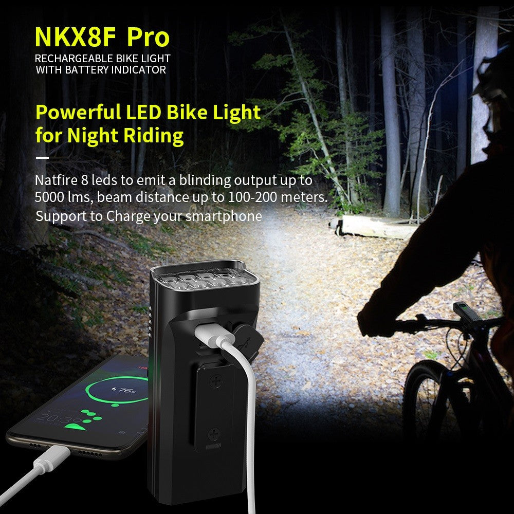 10000mAh 6-8 LED Bike Light USB Rechargeable 3600 Lumens Bike Headlight Super Bright Flashlight Front Lights and Back Rear light