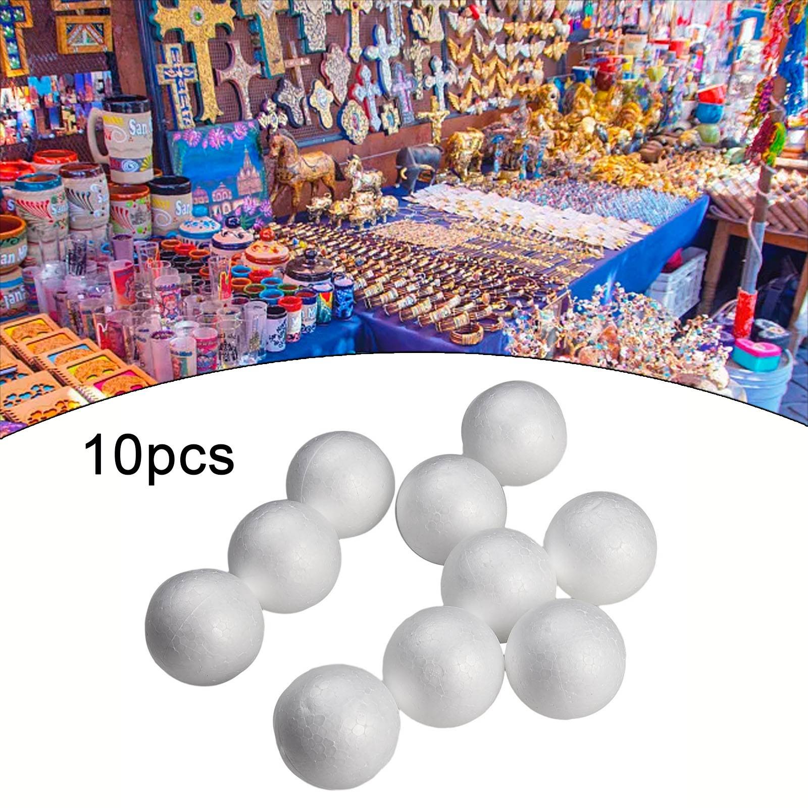 10pcs Solid Foam Ball Polystyrene Balls 50mm-100mm  Round DIY Accessory Handmade For Party Celebration Christmas Decoration