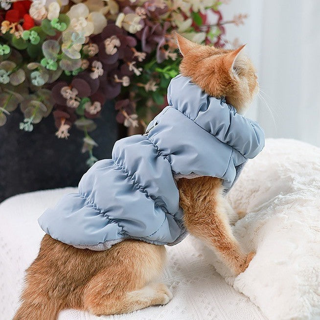 Roupa de cachorro com alças quentes, jaquetas de algodão, jaquetas de duas pernas para animais de estimação, roupas de cachorro de porte médio, roupas de outono-inverno