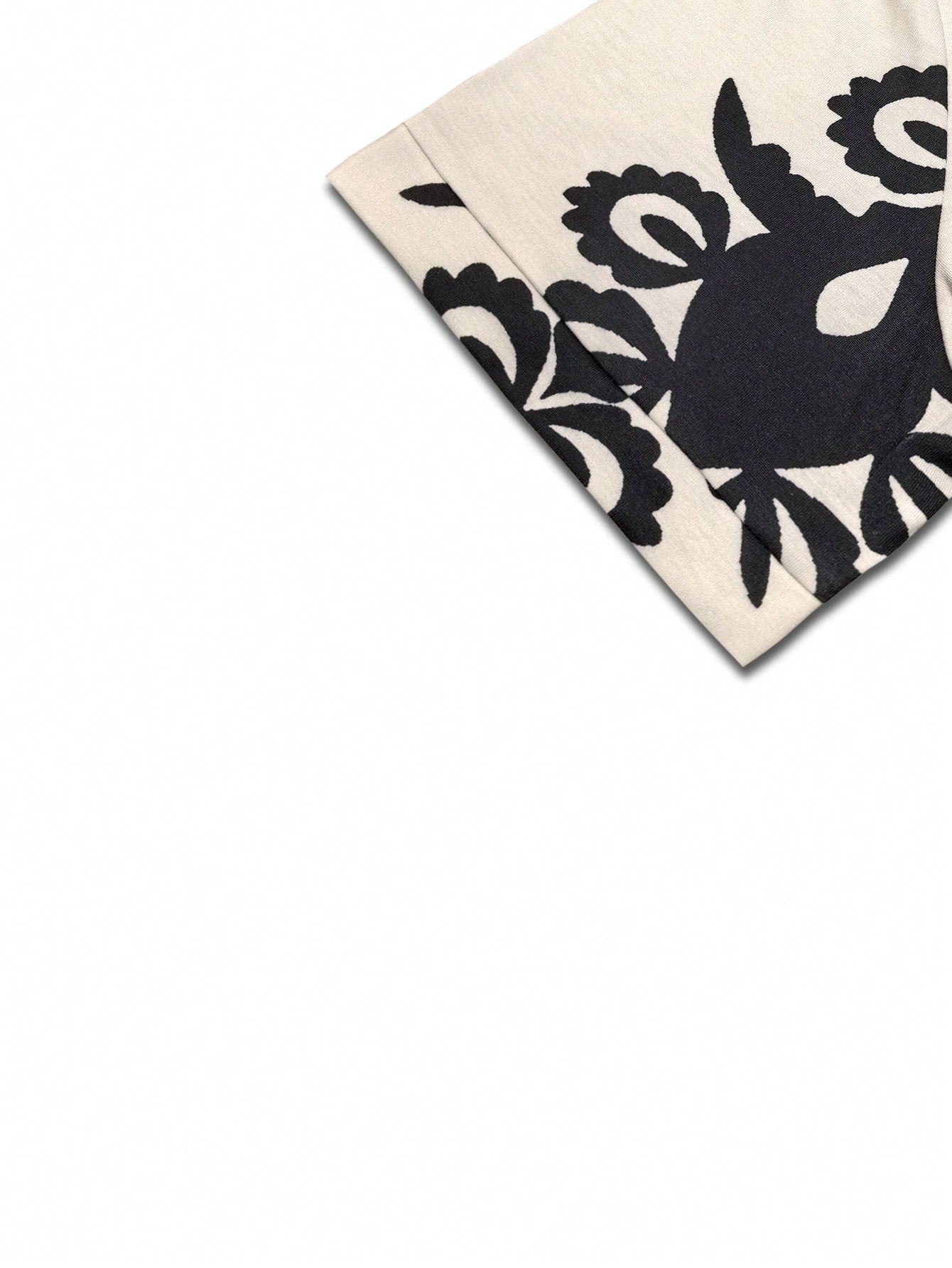 Plus size, women's fashionable short-sleeved V-neck dress, retro ethnic style fashion women's dress - elastic