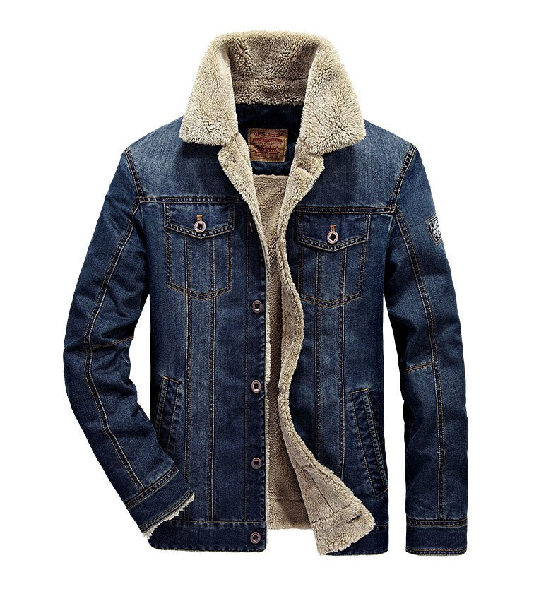 Winter Jackets Men Oversized Fleece Denim Jacket 6XL 7XL Streetwear Thicken Casual Jacket Coat Men's Clothing Outerwear AF66009A