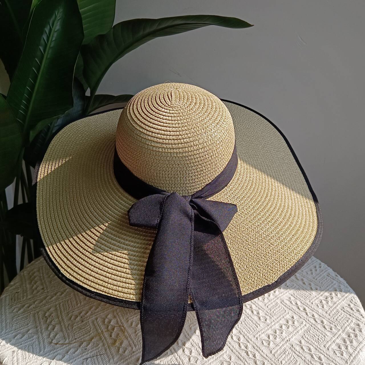 Chapéu de Palha Dobrável de Praia Proteção UV Chapéu de Sol Aba Larga para Viagem ao Ar Livre Férias Chapéu de Praia Dobrável chapéu de sol para mulher