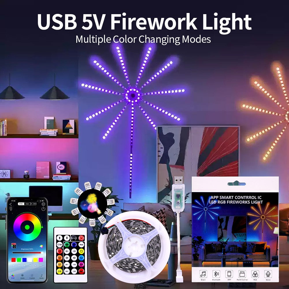 Luz Ambiente USB LED WS2812 Lâmpada Inteligente RGB para Esports Controle Remoto por APP Luz Decorativa para Festa de Fim de Ano Natal 5V