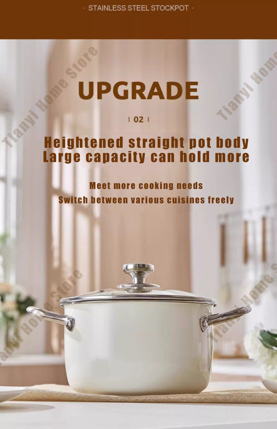 304 Stainless Steel Soup Pot Non-stick Frying Pan with lid Home Hot Pot Induction Cooker Gas Stove wok Food Supplement Milk Pot