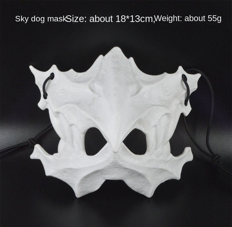 Halloween Mask Half-face Mask Cos Dragon God Fierce Tiger Night Fork Tengu Man Wolf Mask Performance Skull Masks