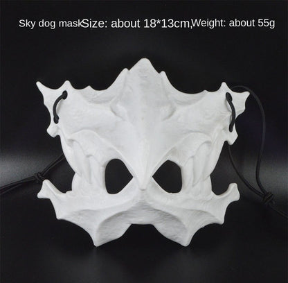 Halloween Mask Half-face Mask Cos Dragon God Fierce Tiger Night Fork Tengu Man Wolf Mask Performance Skull Masks