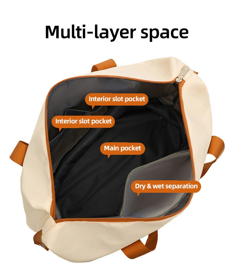 2Pc Multifunctional Travel Duffel Women Weekend Tote Bag Expandable Luggage Handbag Trip Carry On Pack Sports Gym Crossbody Bags