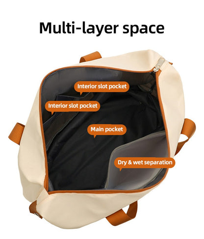 2Pc Multifunctional Travel Duffel Women Weekend Tote Bag Expandable Luggage Handbag Trip Carry On Pack Sports Gym Crossbody Bags