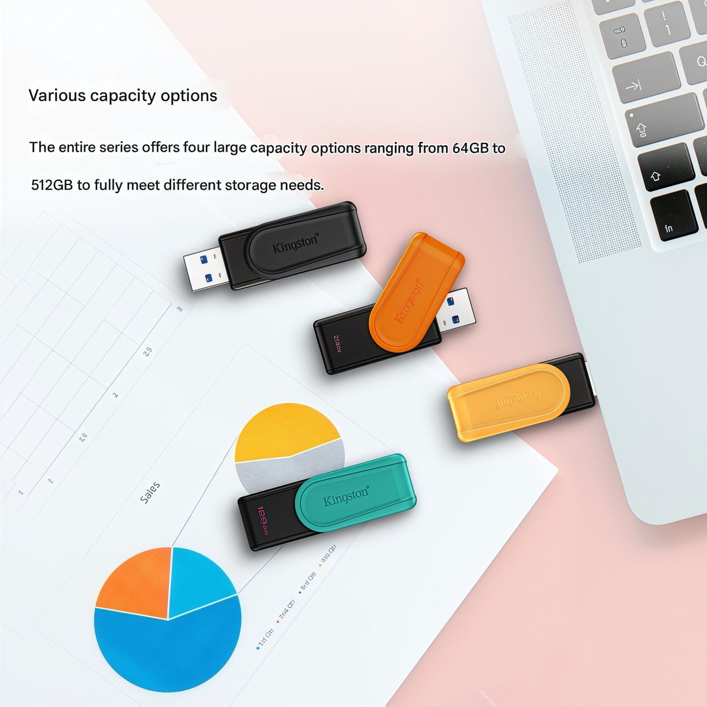 Kingston 128GB USB 3.2 Flash Drive (DTXS) - Colorful and Portable, Suitable for Studying, Office Work, Bidding, and Computer Use