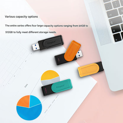 Kingston 128GB USB 3.2 Flash Drive (DTXS) - Colorful and Portable, Suitable for Studying, Office Work, Bidding, and Computer Use