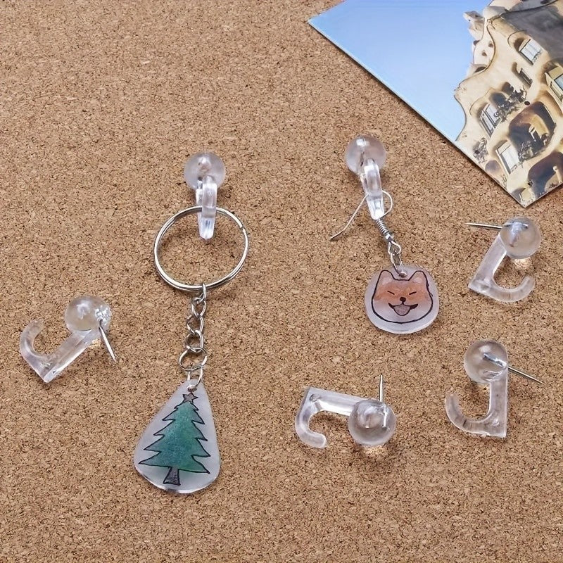 50-Piece Decorative Pushpin Hook with Plastic Head for Cork Boards - Ideal for Photo Walls, Bulletin Boards, and Home Office Sch